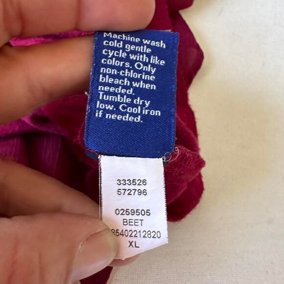 Apt 9 Silky Flowy Tie Front Burgundy Blouse - Picture 7 of 8